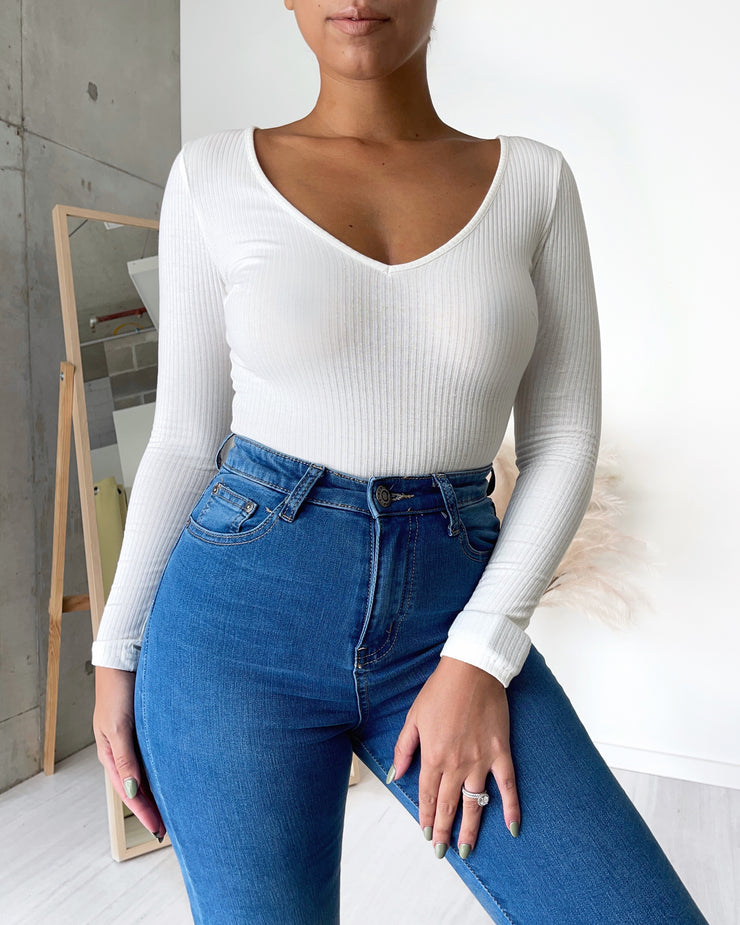 V Neck Bodysuit - Milan The Label